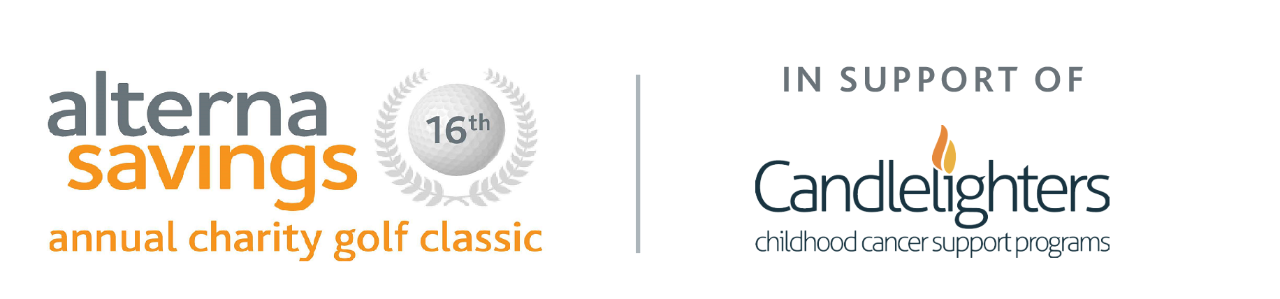 joint alterna savings annual charity gold classic logo and candlelighters logo